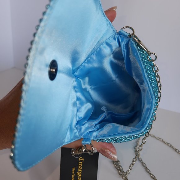 D'Margeaux NewYork Crystal Evening Bag - Light Blue - Picture 4 of 7